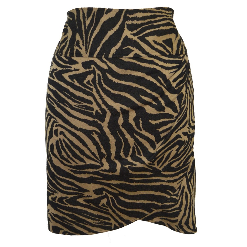 Lane Bryant Tan/Black Faux Wrap Skirt Size 28